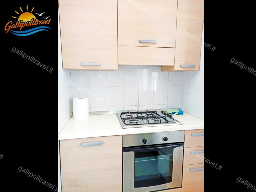 Cucina con piano cottura de La Praja, Baia Verde Gallipoli